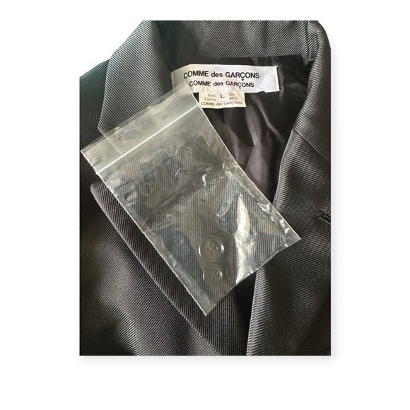 Comme des Garçons CDG Polyester Serge Thick Blazer Black, Size L, RN-J016 FW24 - Picture 16 of 16